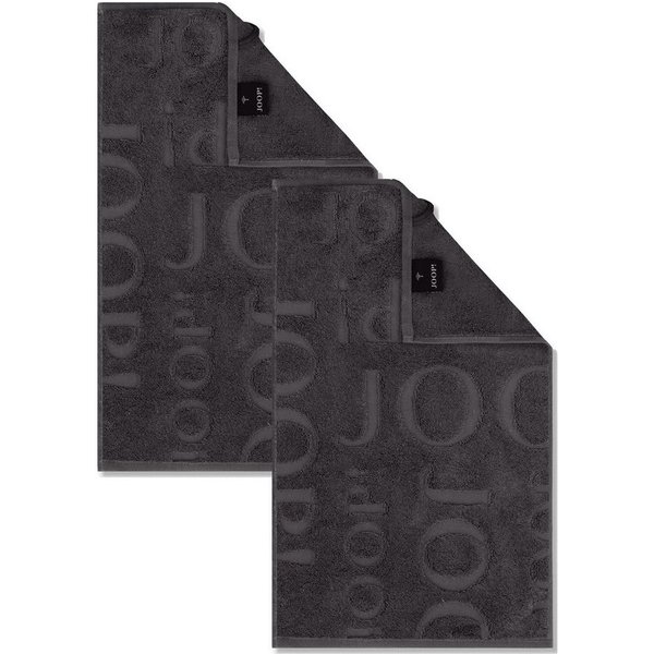 JOOP! Handtuch 2 Stück Joop! Gästetuch Selection 1711-740 anthrazit 30x50, Walkfrottier (Spar-Set, 2-St), 100% Baumwolle