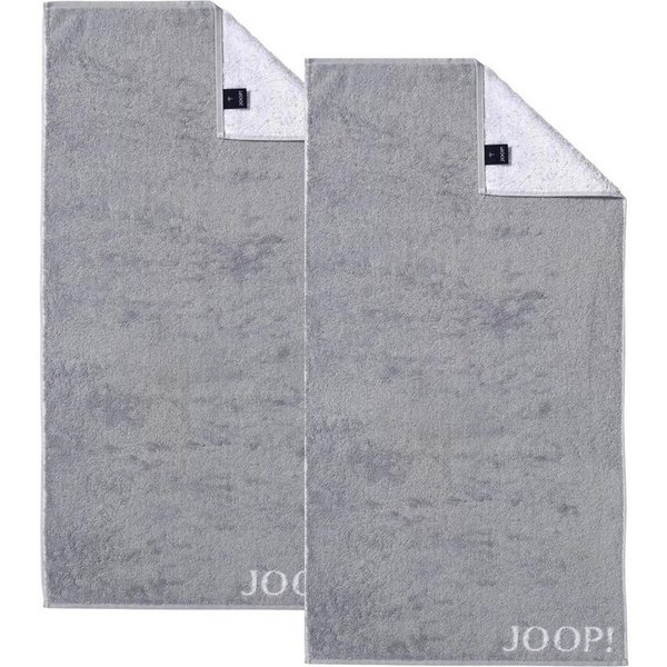 JOOP! Handtuch 2 Stück Joop! Handtuch Classic Silber Grau 1600-76 50x100, Walkfrottier, 100% Baumwolle