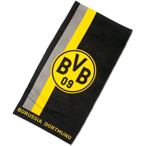 BVB Handtuch BVB-Handtuch mit Logo im Streifenmuster, Baumwolle (Packung, 1-St)