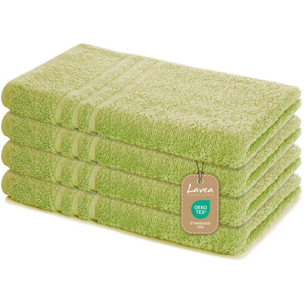 Lavea Handtuch Lavea® 4er Set Handtücher 50x100 cm, Elena Frottiererie, 100% Baumwolle (4er Set), 500 g/m² Frottier, weich & saugstark, pflegeleicht