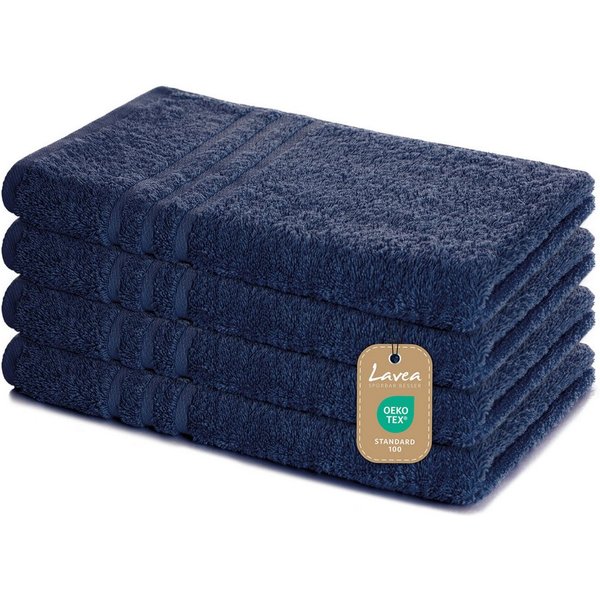 Lavea Handtuch Lavea® 4er Set Handtücher 50x100 cm, Elena Frottiererie, 100% Baumwolle (4er Set), 500 g/m² Frottier, weich & saugstark, pflegeleicht