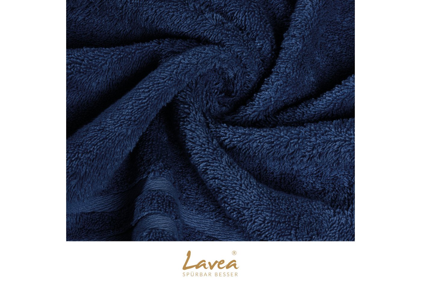 Lavea Handtuch Lavea® 4er Set Handtücher 50x100 cm, Elena Frottiererie, 100% Baumwolle (4er Set), 500 g/m² Frottier, weich & saugstark, pflegeleicht – Bild 4 von 5