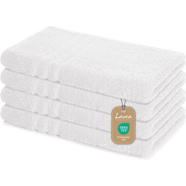 Lavea Handtuch Lavea® 4er Set Handtücher 50x100 cm, Elena Frottiererie, 100% Baumwolle (4er Set), 500 g/m² Frottier, weich & saugstark, pflegeleicht