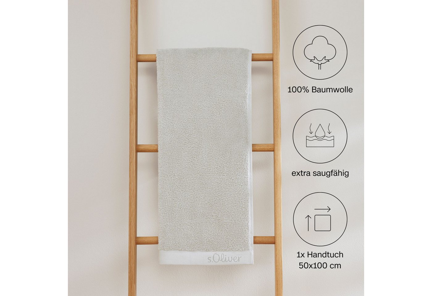 s.Oliver Handtuch s.Oliver, Premium Qualität, 600 gr/m², auch als Sets erhältlich, Walkfrottier (1-St), große Farbauswahl, auch als Duschtuch, Waschhandschuh, G – Bild 2 von 5