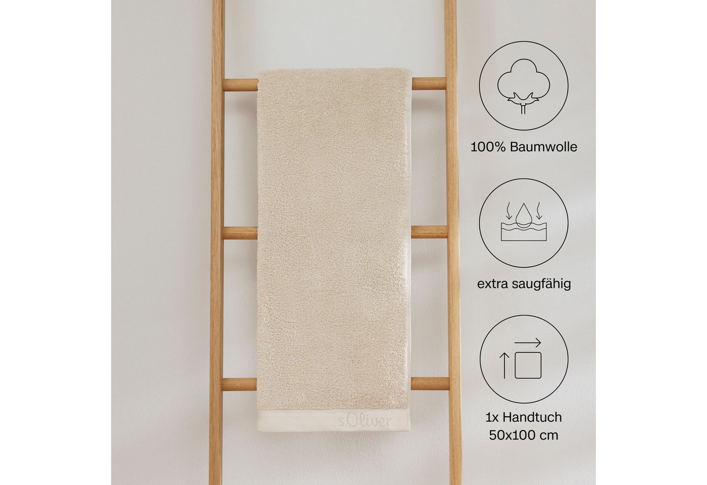 s.Oliver Handtuch s.Oliver, Premium Qualität, 600 gr/m², auch als Sets erhältlich, Walkfrottier (1-St), große Farbauswahl, auch als Duschtuch, Waschhandschuh, G – Bild 2 von 5