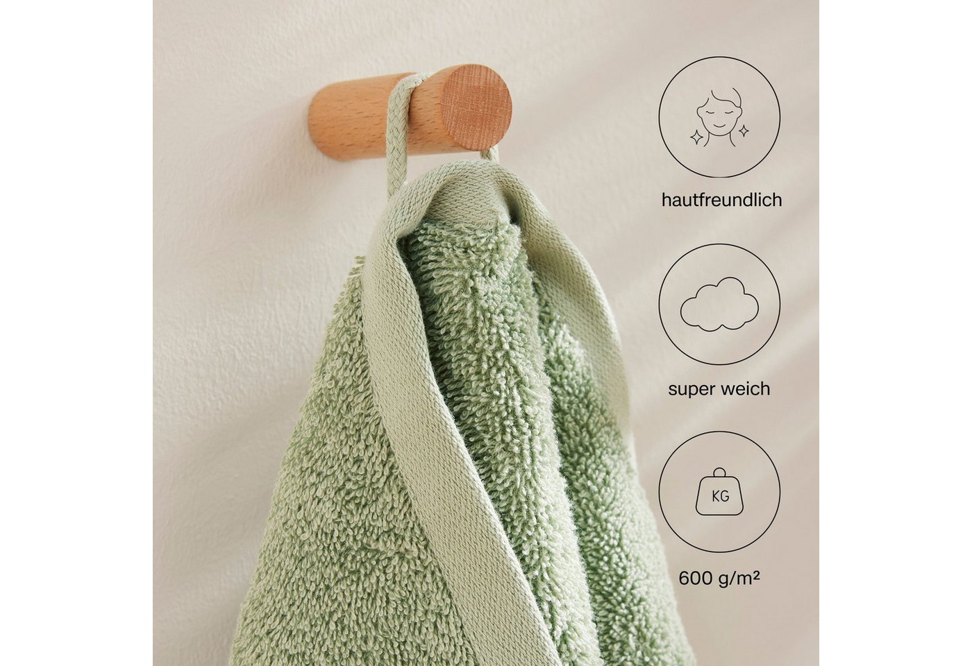 s.Oliver Handtuch Set s.Oliver, Premium Qualität, 600 gr/m², Walkfrottier (Set, 6-St), 2 Gästetücher 30x50, 2 Handtücher 50x100, 2 Duschtücher 70x140 – Bild 3 von 5