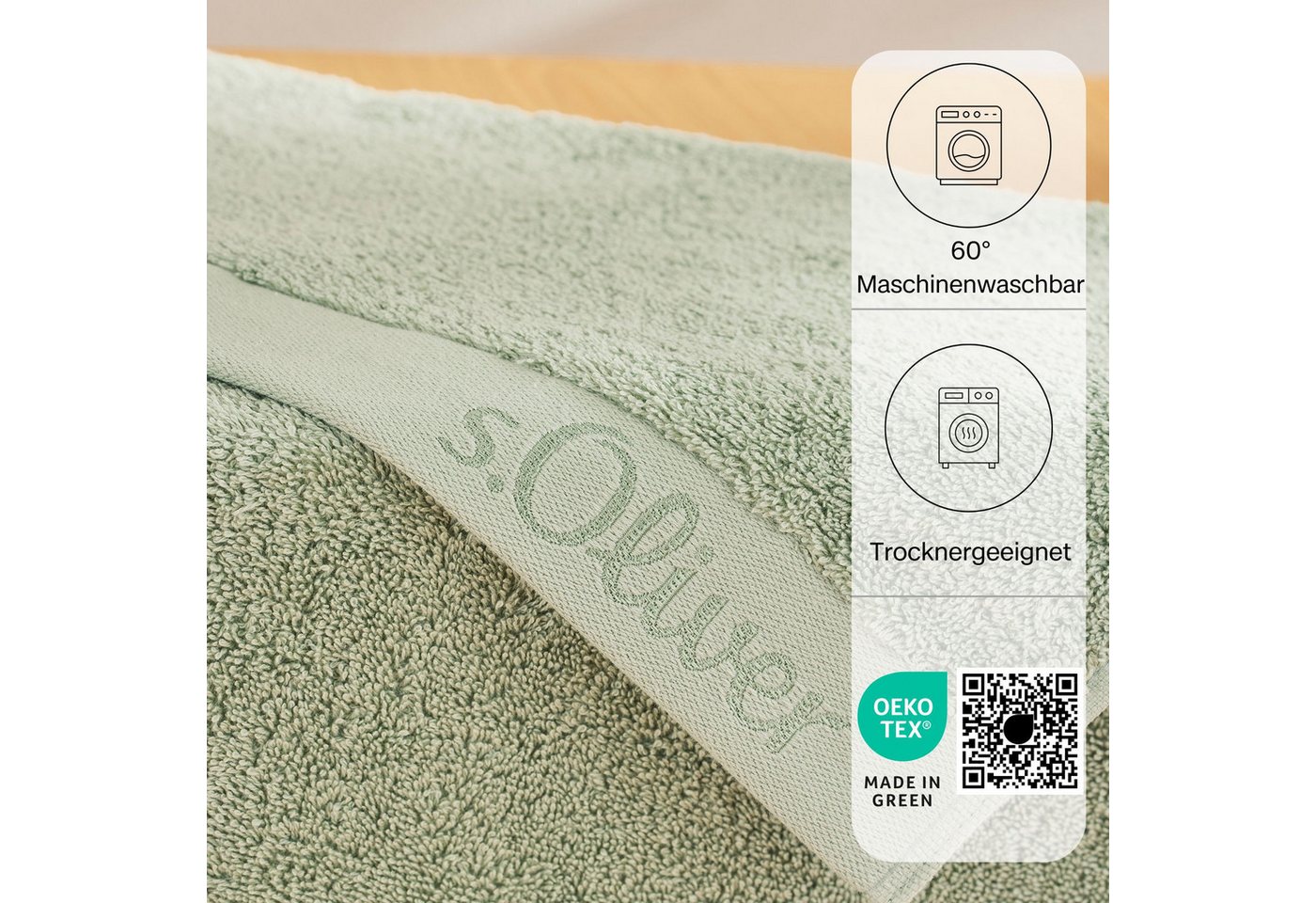s.Oliver Handtuch Set s.Oliver, Premium Qualität, 600 gr/m², Walkfrottier (Set, 6-St), 2 Gästetücher 30x50, 2 Handtücher 50x100, 2 Duschtücher 70x140 – Bild 4 von 5