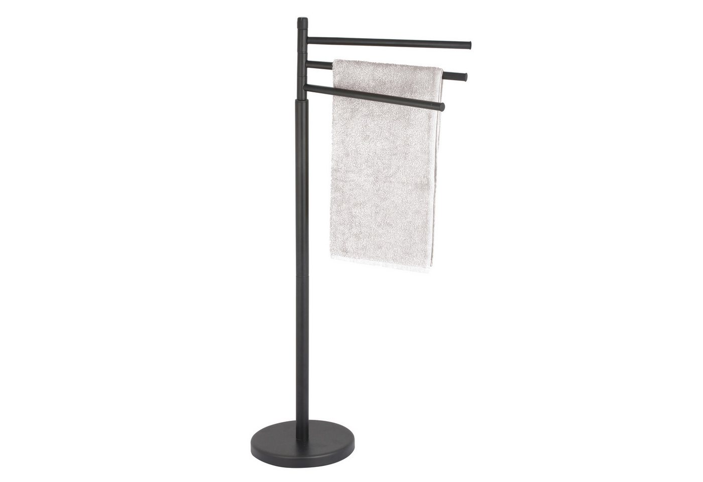 MSV Handtuchständer MSV Handtuchständer Ella mit 3 beweglichen Handtuchstangen, mit 3 frei schwenkbaren Stangen, schwarz matt, 40x20x84,5 cm – Bild 3 von 5