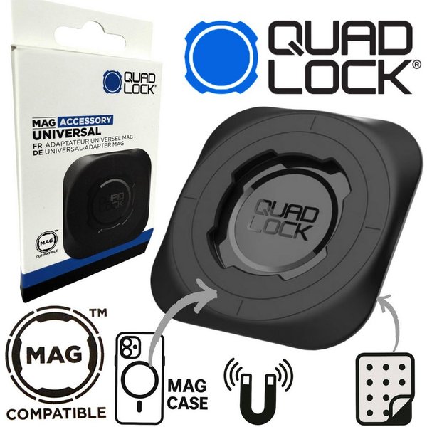 Quad Lock Handy-Halterung QUAD LOCK MAG Universal Adapter Case klebe Pad Rückseite Smartphone