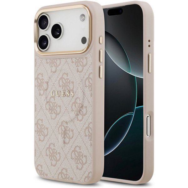 Guess Handyhülle GUESS Case für iPhone 17 Pro Max Goldrahmen Magsafe Handyhülle Cover R