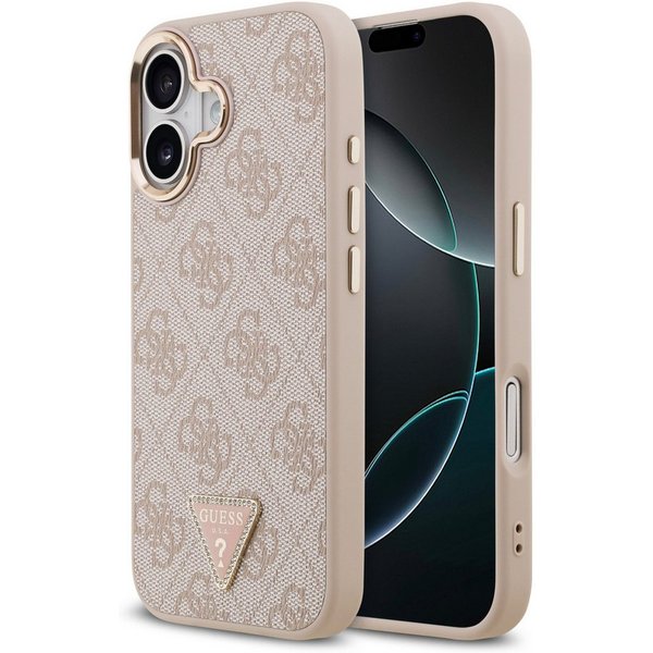 Guess Handyhülle GUESS Case für iPhone 17 Strass Triangle Logo Handyhülle Cover Rosa