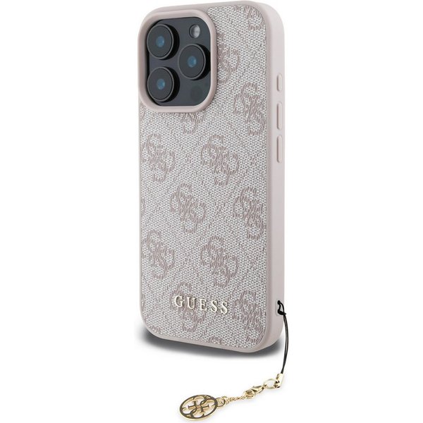 Guess Handyhülle GUESS Case iPhone 16 Pro Max Charm Hülle pink m.Anhänger
