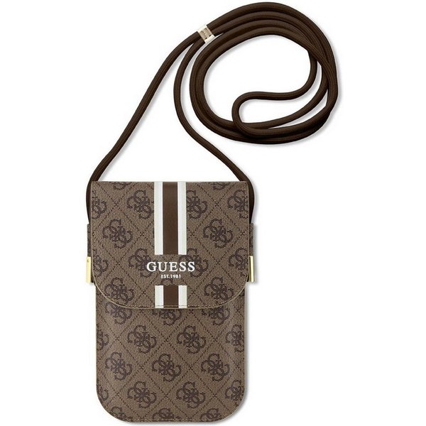 Guess Handytasche Guess 4G Leather Stripes Handytasche - Braun