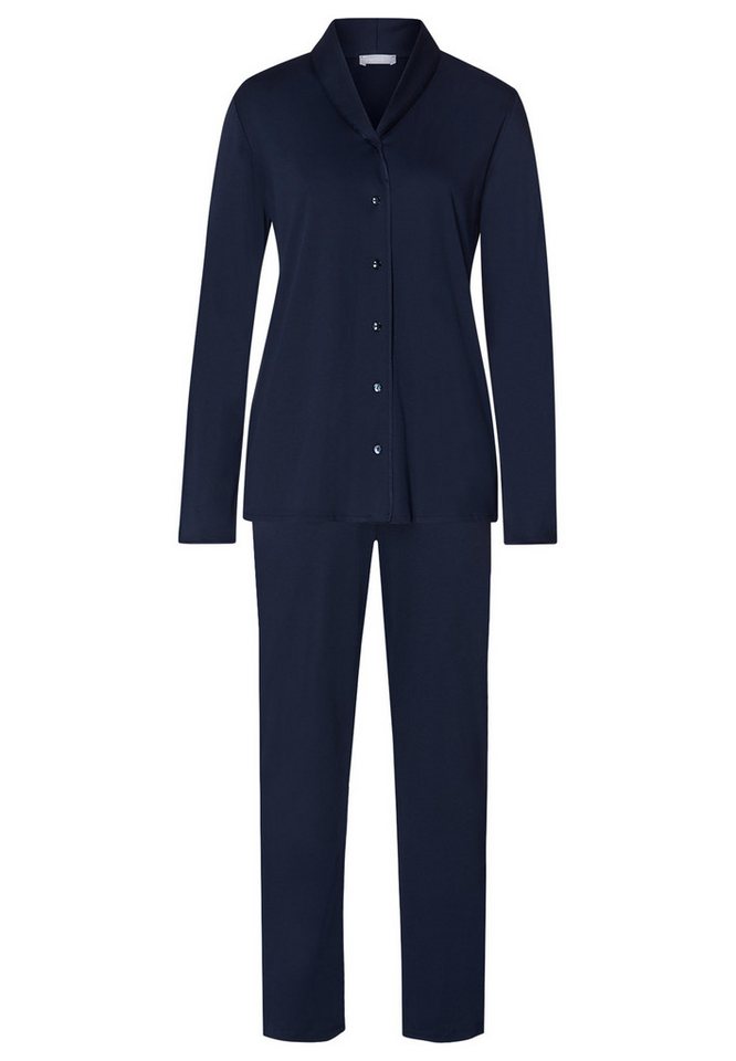 Hanro Pyjama Cotton Silk (Set, 2 tlg) Pyjama - Baumwolle - Blickdicht - Schalkragen mit Seidenpaspel – Bild 2 von 4
