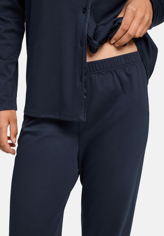 Hanro Pyjama Cotton Silk (Set, 2 tlg) Pyjama - Baumwolle - Blickdicht - Schalkragen mit Seidenpaspel – Bild 4 von 4