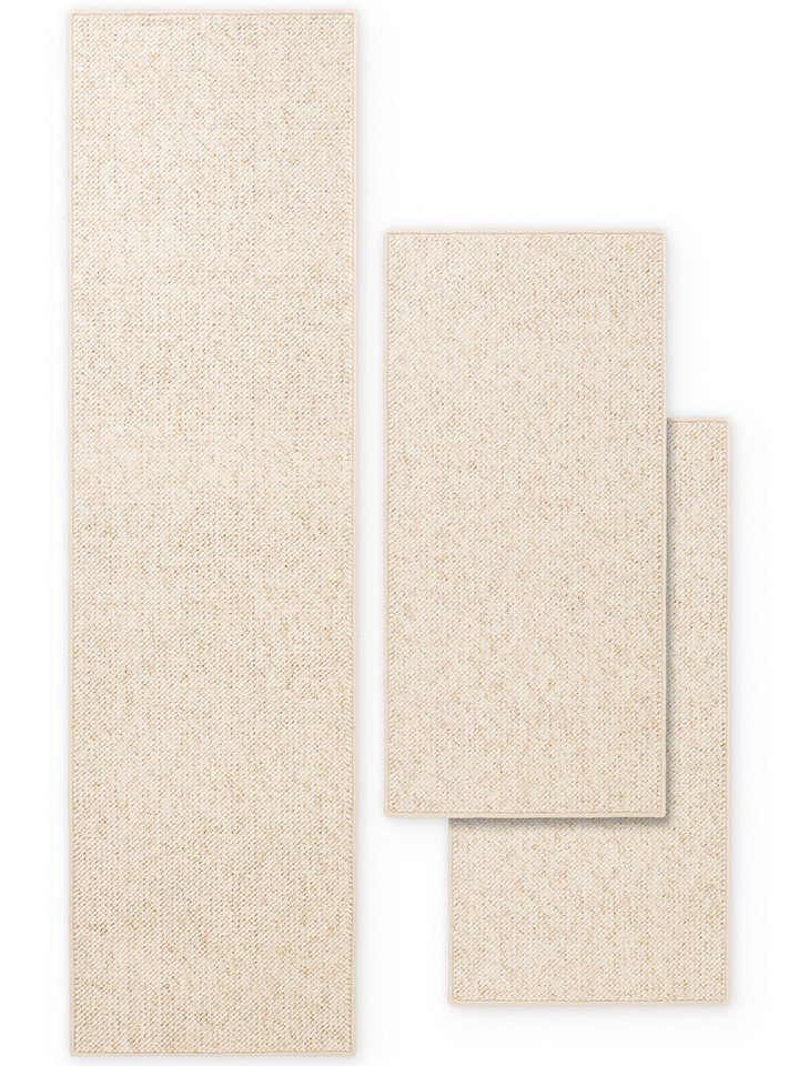 HANSE Home Bettumrandung Wolly 2, Höhe 12 mm, (3-tlg), Bettvorleger, 3-teiliger Läufer Set, Unifarben, Kurzflor, Bettläufer – Bild 4 von 5