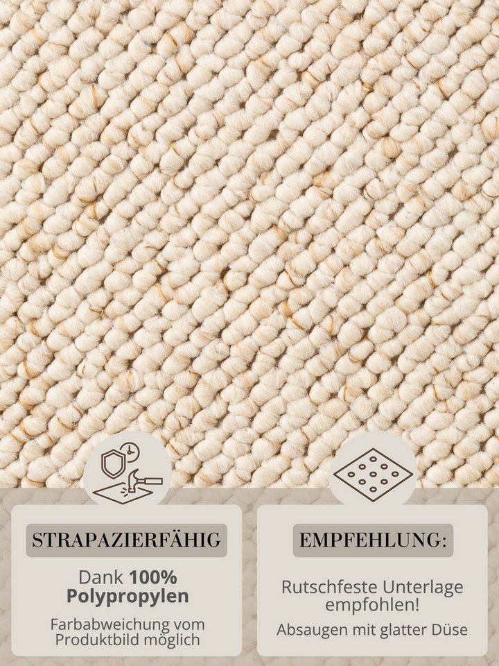 HANSE Home Bettumrandung Wolly 2, Höhe 12 mm, (3-tlg), Bettvorleger, 3-teiliger Läufer Set, Unifarben, Kurzflor, Bettläufer – Bild 5 von 5