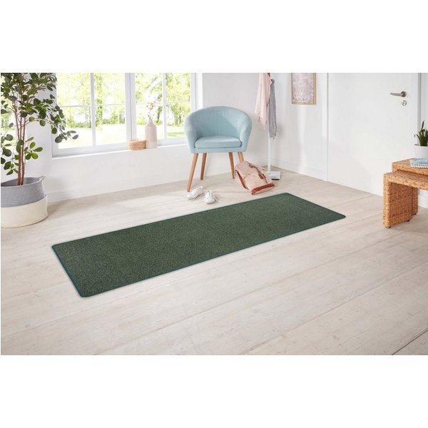 Hanse Home Exclusiv Läufer Liberty, rechteckig, Höhe: 7 mm, Uni-Meliert, robust, kräftige Farben, rundherum farbige Kettelung