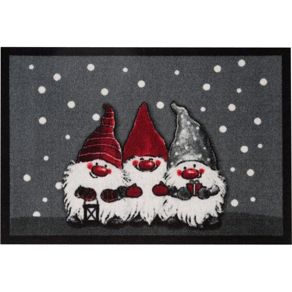 HANSE Home Fußmatte 3 Zwerge, Türmatte, rechteckig, Höhe: 7 mm, Schmutzfangmatte, Outdoor, Rutschfest, Weihnachten, Waschbar, Innen