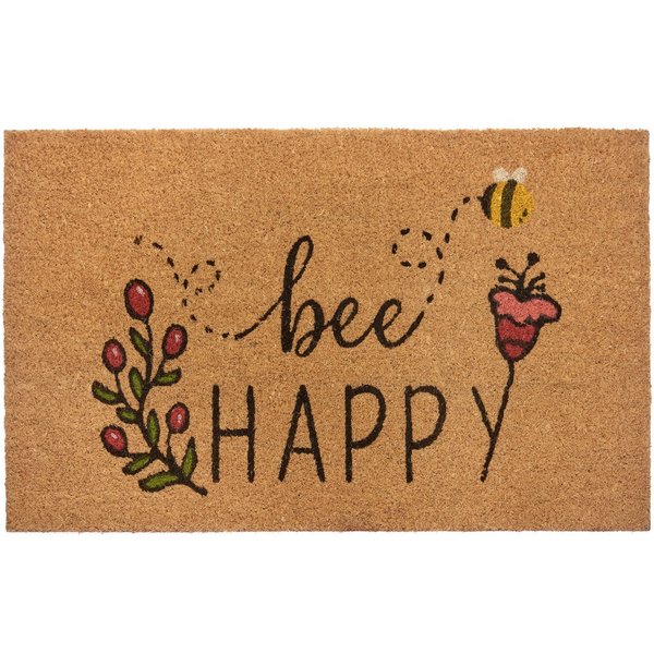HANSE Home Fußmatte Bee Happy, Türmatte, rechteckig, Höhe: 15 mm, Kokos, Schmutzfangmatte, Outdoor, Rutschfest, Innen, Kokosmatte, Flur