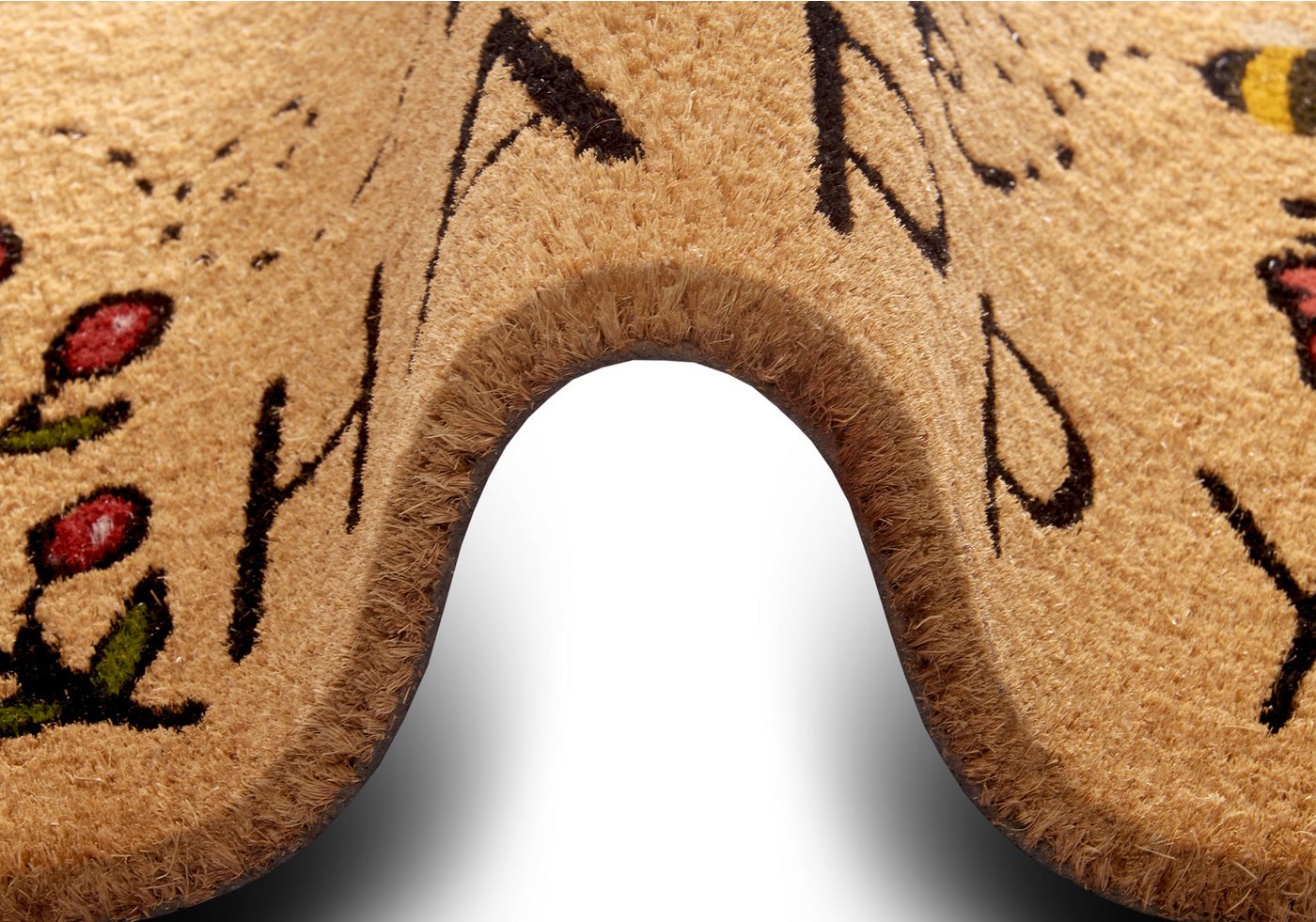 HANSE Home Fußmatte Bee Happy, Türmatte, rechteckig, Höhe: 15 mm, Kokos, Schmutzfangmatte, Outdoor, Rutschfest, Innen, Kokosmatte, Flur – Bild 4 von 5