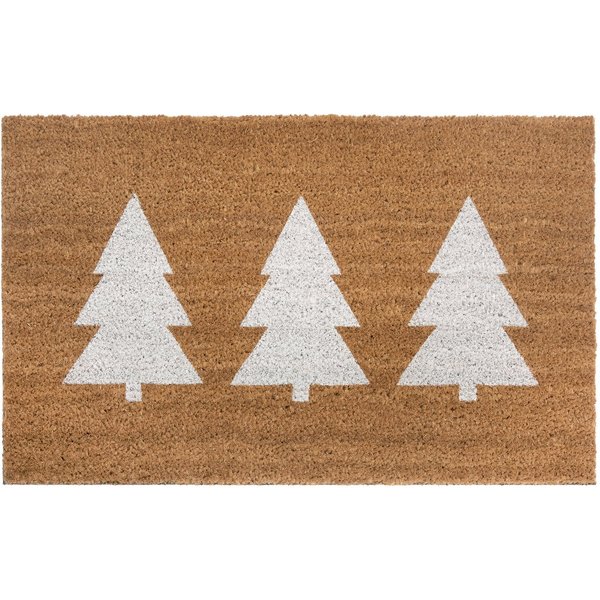 HANSE Home Fußmatte Mix Mats Kokos Pine Trees, Türmatte, rechteckig, Höhe: 15 mm, Weihnachten, Schmutzfangmatte, Outdoor, Rutschfest, Innen, Kokosmatte