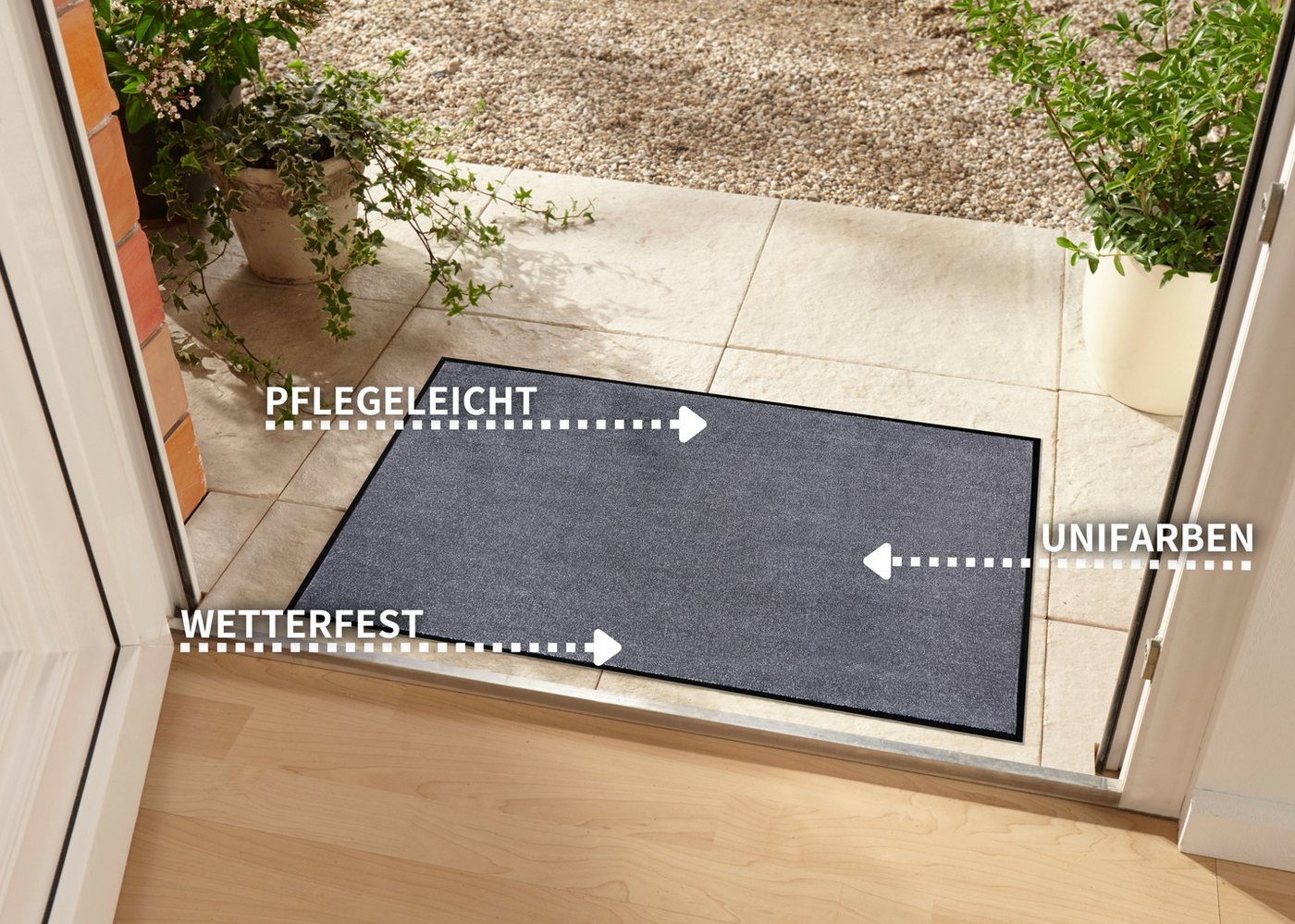 HANSE Home Fußmatte Triton, rechteckig, Höhe: 7 mm, Schmutzfangmatte, Türmatte, In- und Outdoor, Läufer, waschbar – Bild 4 von 5