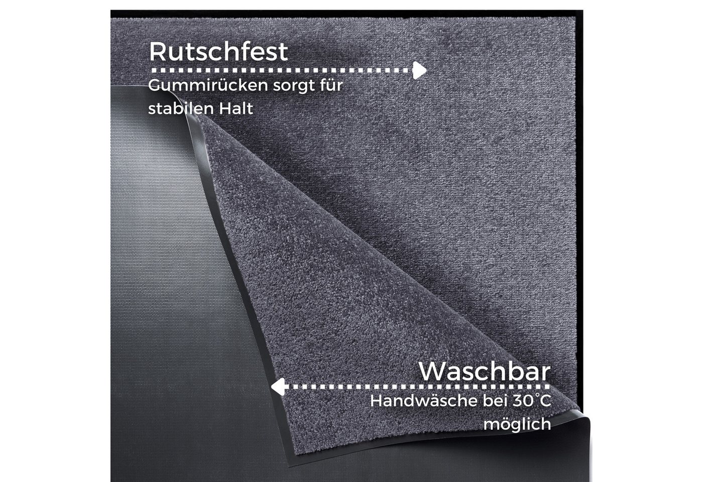 HANSE Home Fußmatte Triton, rechteckig, Höhe: 7 mm, Schmutzfangmatte, Türmatte, In- und Outdoor, Läufer, waschbar – Bild 5 von 5