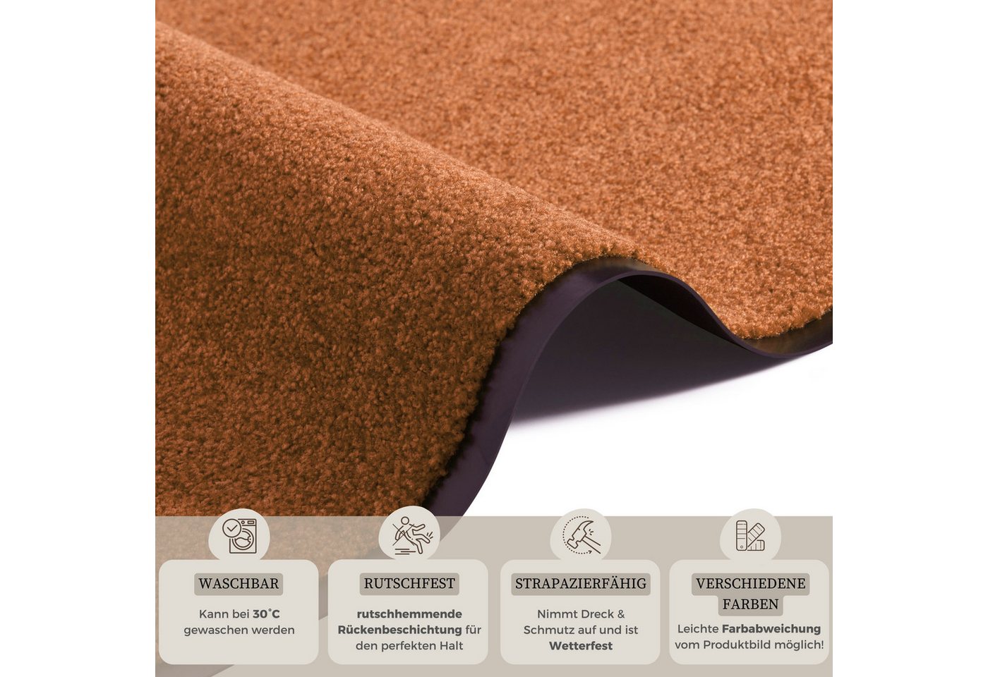 HANSE Home Fußmatte Wash & Clean, rechteckig, Höhe: 7 mm, Schmutzfangmatte, Türmatte, In- und Outdoor, Teppich, Läufer, waschbar – Bild 4 von 5