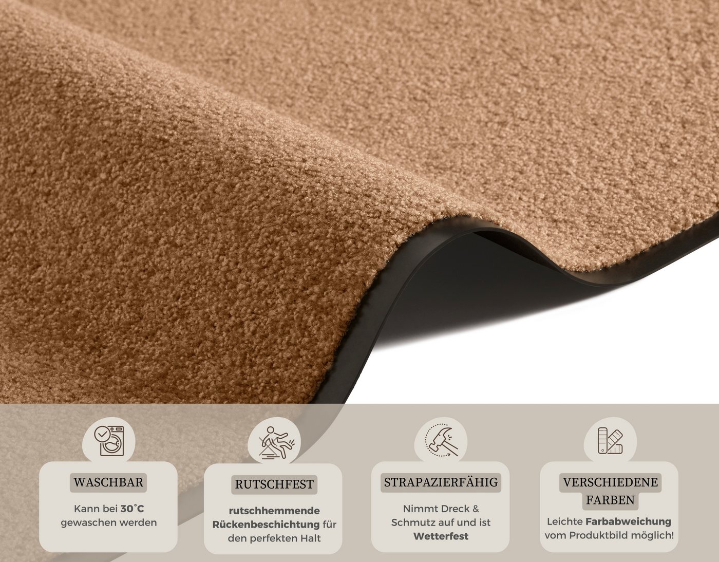 HANSE Home Fußmatte Wash & Clean, rechteckig, Höhe: 7 mm, Schmutzfangmatte, Türmatte, In- und Outdoor, Teppich, Läufer, waschbar – Bild 3 von 5