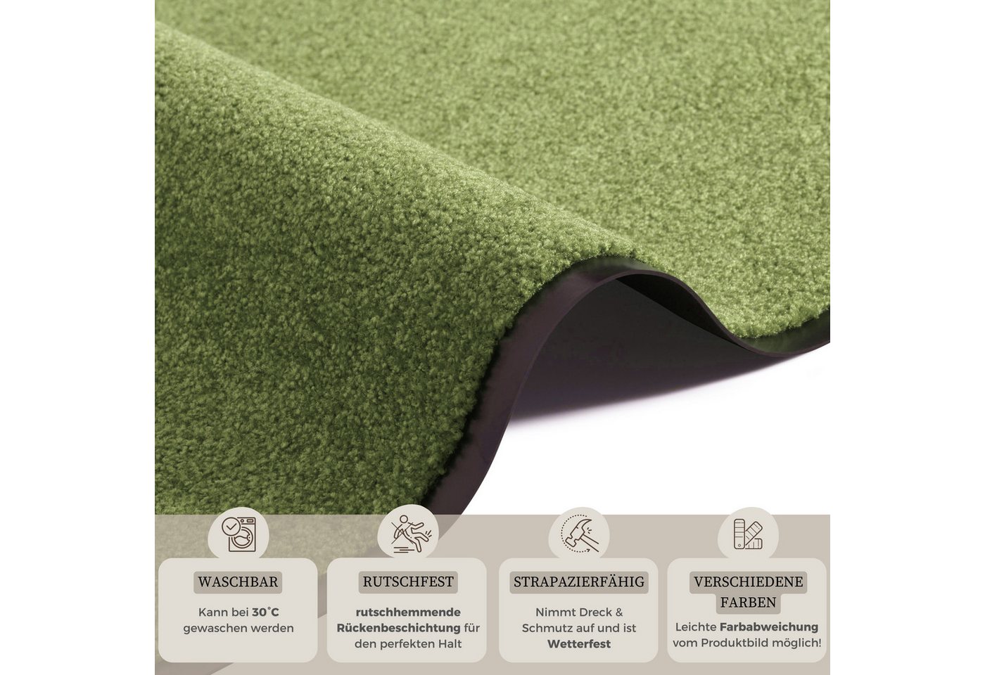 HANSE Home Fußmatte Wash & Clean, rechteckig, Höhe: 7 mm, Schmutzfangmatte, Türmatte, In- und Outdoor, Teppich, Läufer, waschbar – Bild 3 von 5