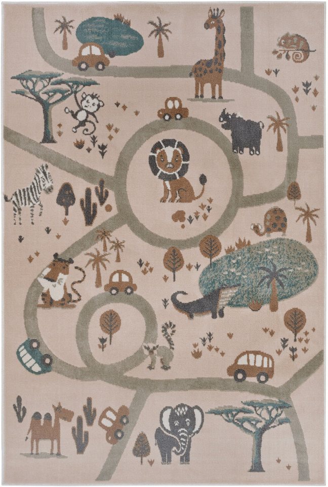 HANSE Home Kinderteppich Adventures Animal Park, rechteckig, Höhe: 8 mm, Spielteppich, fest, Kinderzimmer, Kurzflor, Spielunterlage – Bild 2 von 5
