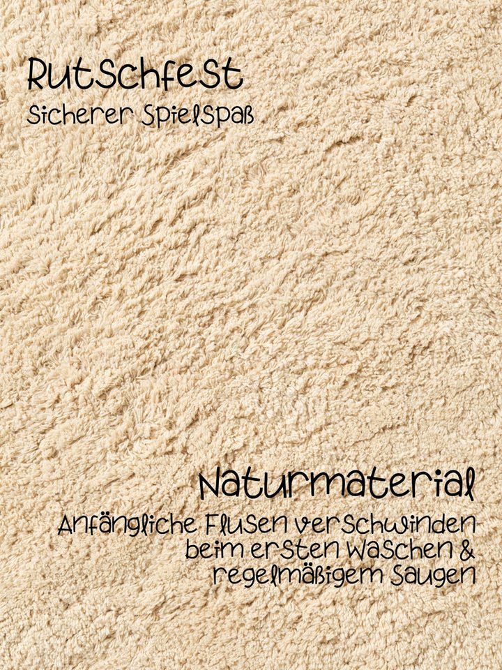 HANSE Home Kinderteppich Sunna, Motivform, Höhe: 10 mm, Waschbar, Handgemacht, Baumwolle, Rutschfest Spielteppich Kinderzimmer – Bild 4 von 5