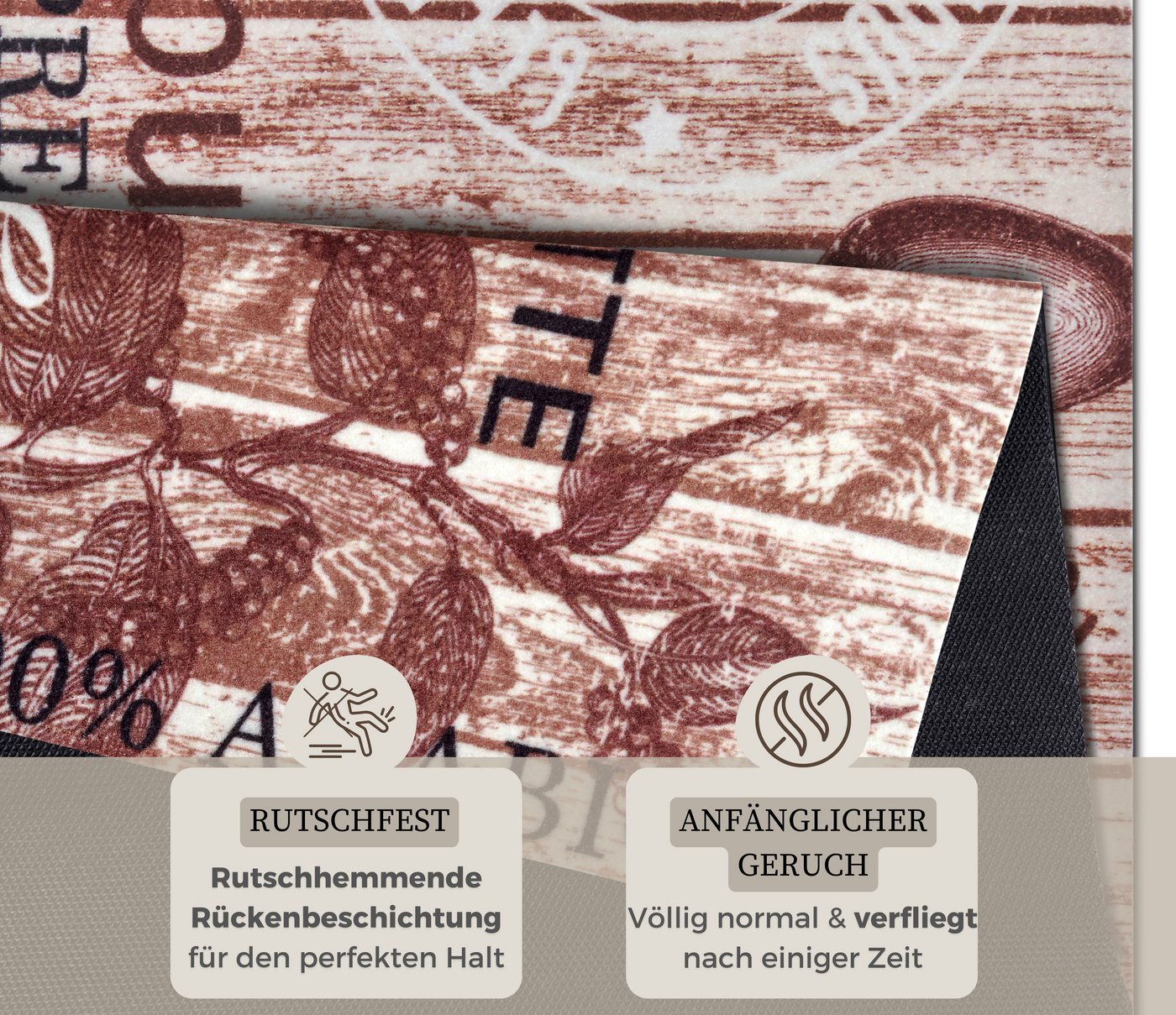 HANSE Home Küchenläufer Delicious Coffee, rechteckig, Höhe: 8 mm, Läufer, Rutschfest, Küchenteppich, Küche, Teppich, Pflegeleicht – Bild 3 von 5