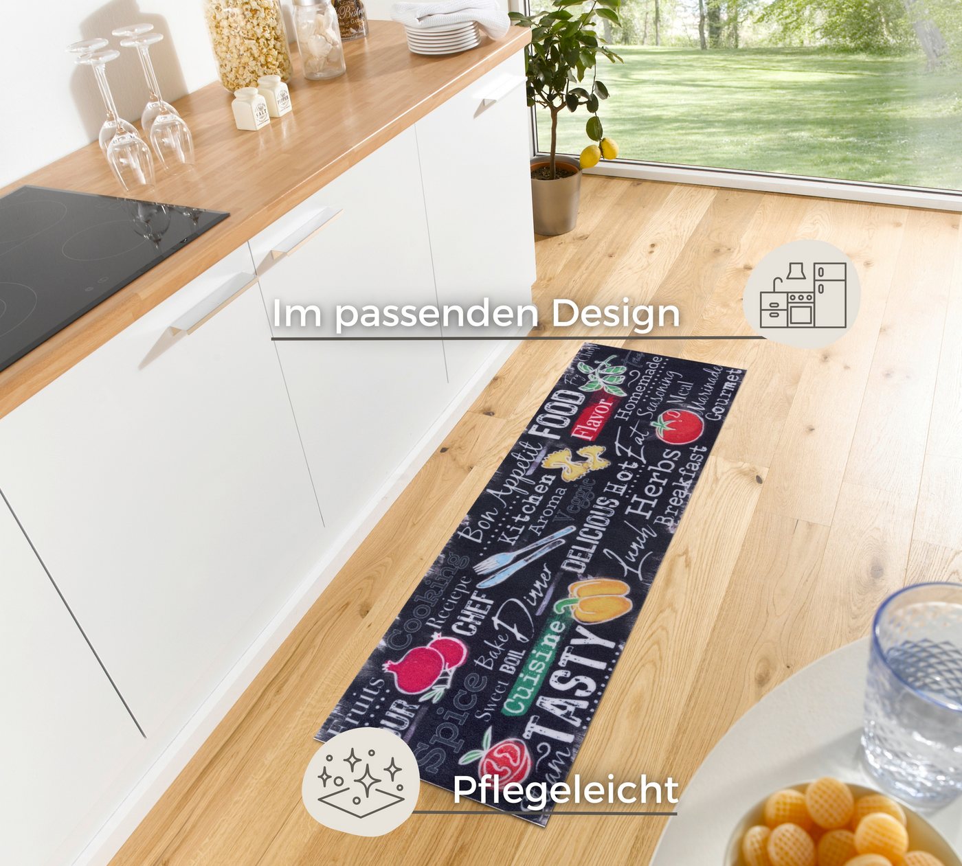 HANSE Home Küchenläufer Delicious Kitchen Board, rechteckig, Höhe: 3 mm, Läufer, Rutschfest, Küchenteppich, Küche, Teppich, Pflegeleicht – Bild 3 von 5