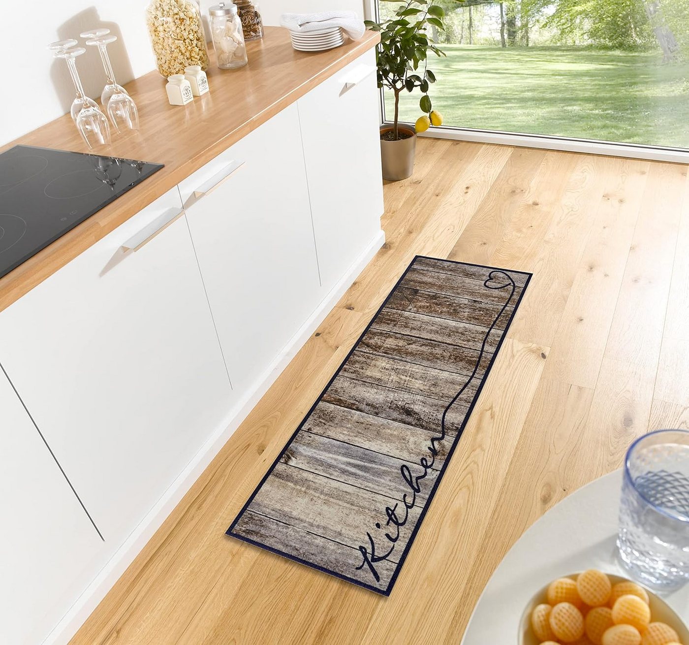 HANSE Home Küchenläufer Kitchen Herz, rechteckig, Höhe: 5 mm, Läufer, Rutschfest, Küchenteppich, Küche, Teppich, Pflegeleicht – Bild 2 von 5