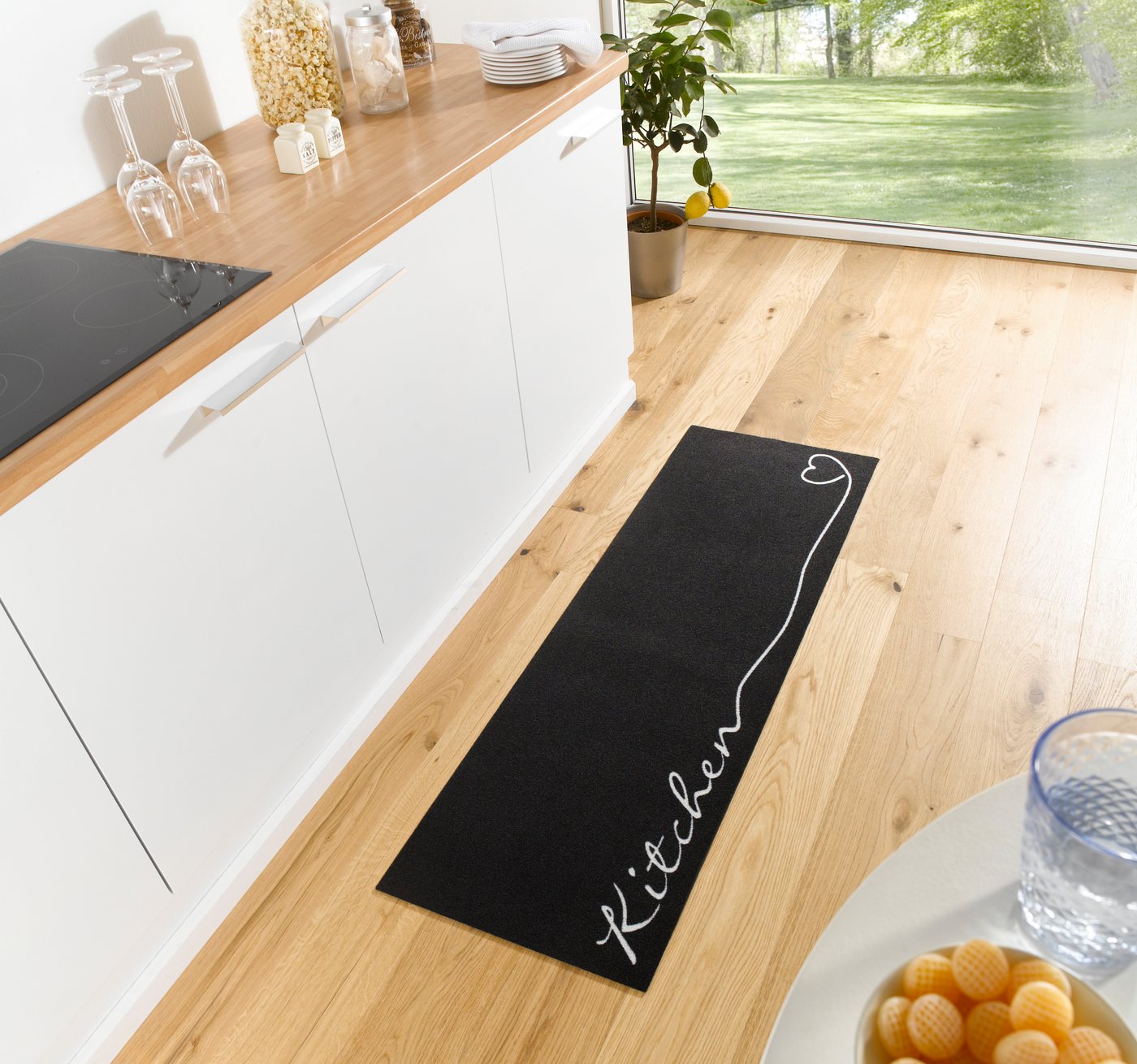 HANSE Home Küchenläufer Kitchen Herz, rechteckig, Höhe: 5 mm, Läufer, Rutschfest, Küchenteppich, Küche, Teppich, Pflegeleicht – Bild 2 von 5