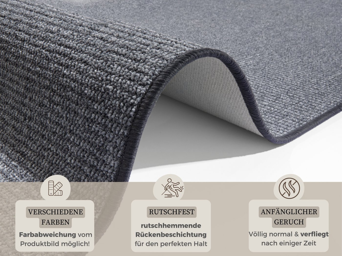 HANSE Home Läufer Bouclé, rechteckig, Höhe: 5 mm, rutschfest, Sisal Optik, Teppich, Küche, Flur, schlicht, umkettelt – Bild 4 von 5