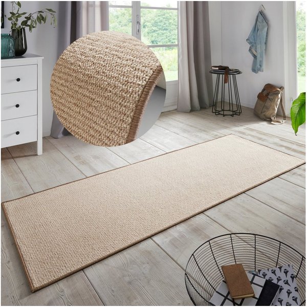 HANSE Home Läufer Bouclé, rechteckig, Höhe: 5 mm, rutschfest, Sisal Optik, Teppich, Küche, Flur, schlicht, umkettelt
