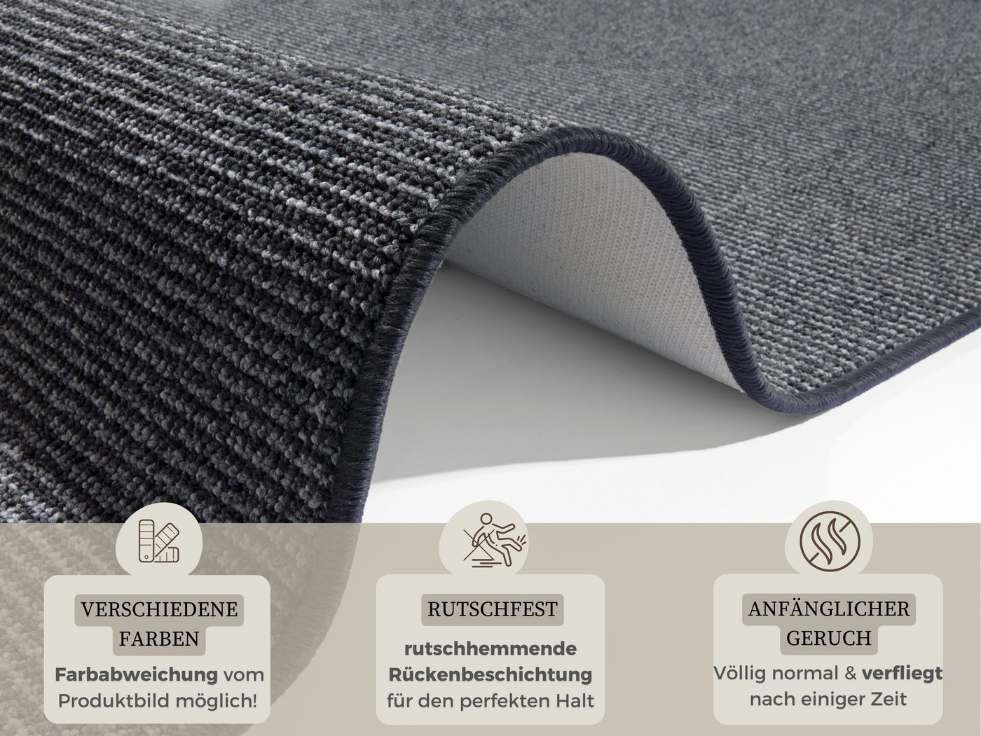 HANSE Home Läufer Bouclé, rechteckig, Höhe: 5 mm, rutschfest, Sisal Optik, Teppich, Küche, Flur, schlicht, umkettelt – Bild 4 von 5