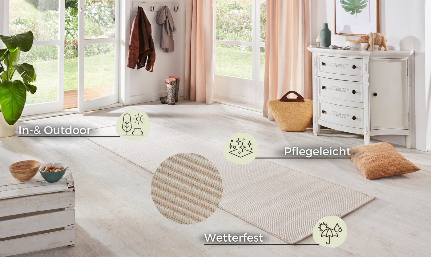 HANSE Home Läufer Nature, In- und Outdoor, rechteckig, Höhe: 5 mm, Teppich, Wetterfest, Balkon, Flur, Wohnzimmer, Wasserfest, Sisal Optik – Bild 3 von 5