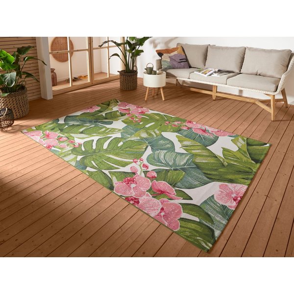 HANSE Home Outdoorteppich Tropical, rechteckig, Höhe: 3 mm, In-& Outdoor, Teppich, Wetterfest, Balkon, Garten, Wohnzimmer, Floral