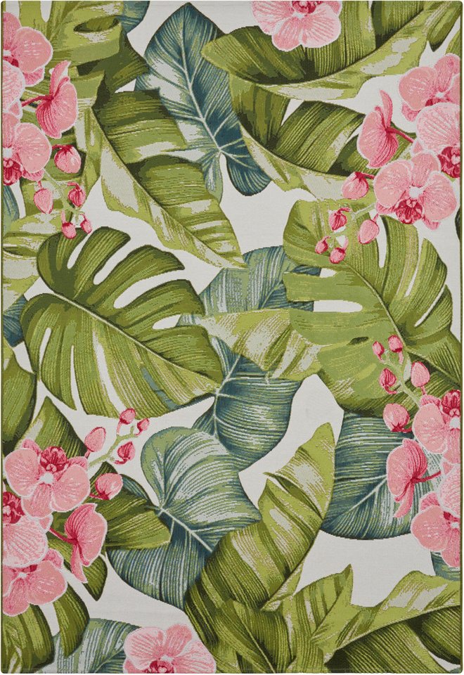 HANSE Home Outdoorteppich Tropical, rechteckig, Höhe: 3 mm, In-& Outdoor, Teppich, Wetterfest, Balkon, Garten, Wohnzimmer, Floral – Bild 2 von 5
