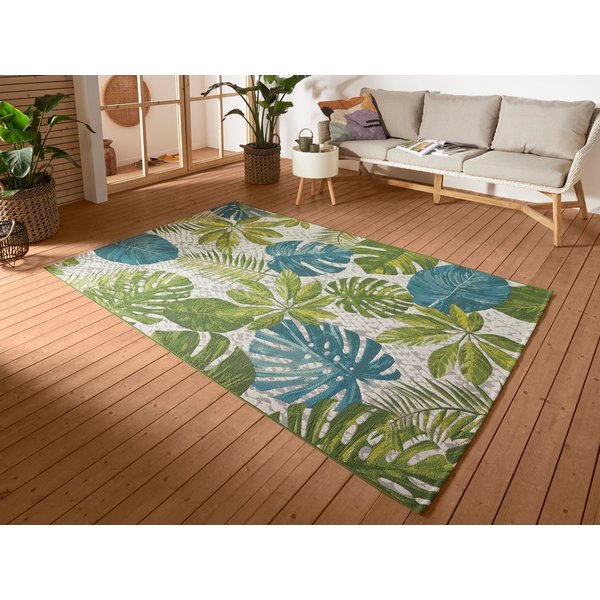 HANSE Home Outdoorteppich Tropical Leaves, rechteckig, Höhe: 3 mm, In-& Outdoor, Wetterfest, Balkon, Garten, Wohnzimmer, Floral, Palme