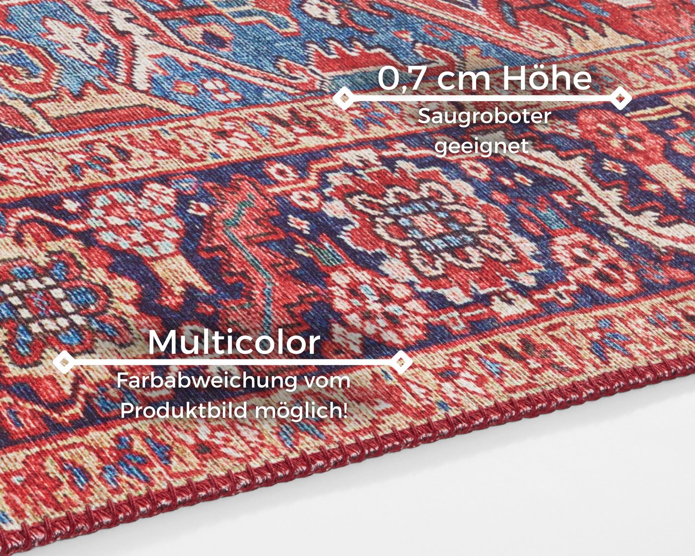HANSE Home Teppich Amata, rechteckig, Höhe: 5 mm, Orientalisch, Läufer, Vintage, Wohnzimmer, Schlafzimmer, Esszimmer – Bild 4 von 5