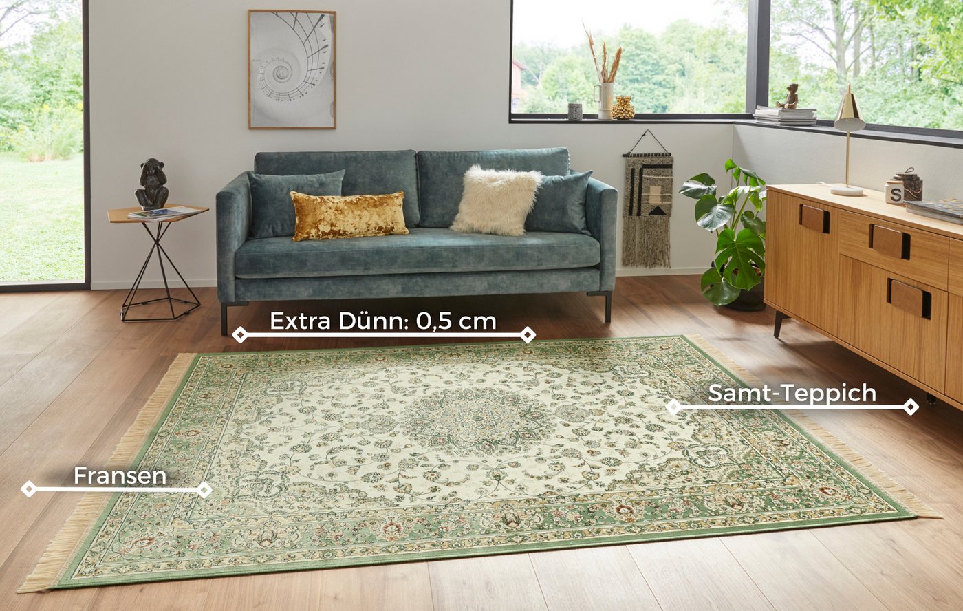 HANSE Home Teppich Antik Nain, rechteckig, Höhe: 5 mm, Orientalisch mit Fransen, Orient, Wohnzimmer, Schlafzimmer, Esszimmer – Bild 3 von 5