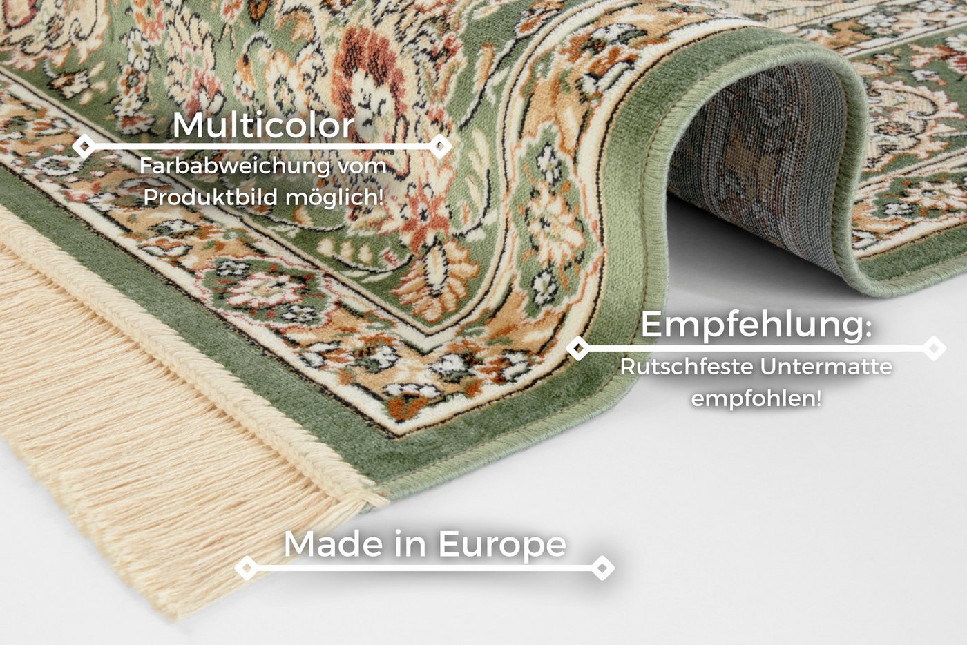 HANSE Home Teppich Antik Nain, rechteckig, Höhe: 5 mm, Orientalisch mit Fransen, Orient, Wohnzimmer, Schlafzimmer, Esszimmer – Bild 4 von 5