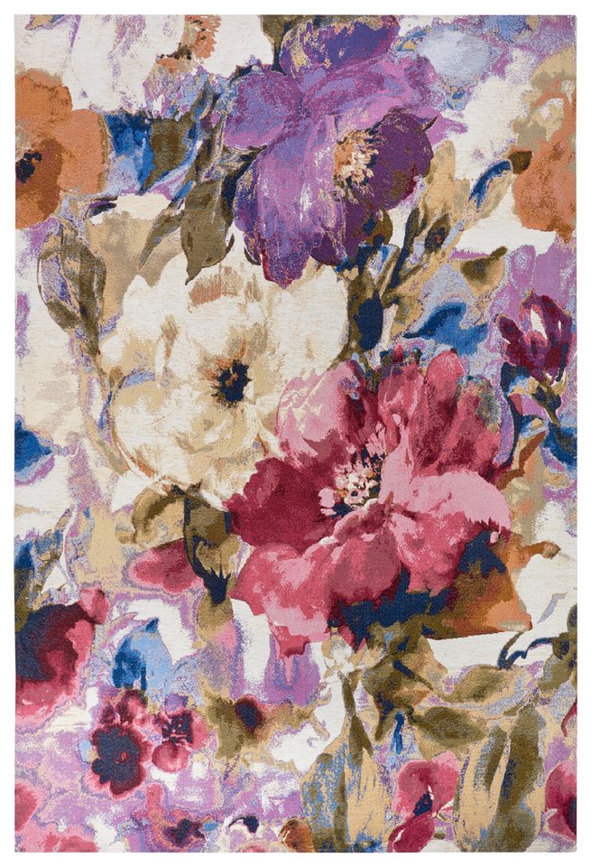 HANSE Home Teppich Atika, rechteckig, Höhe: 5 mm, Floral, Kurzflor, pflegeleicht, Anti-Slip, Glanz, Wohnzimmer – Bild 2 von 5