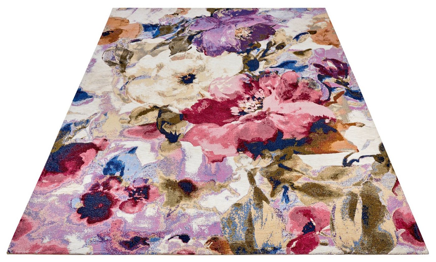 HANSE Home Teppich Atika, rechteckig, Höhe: 5 mm, Floral, Kurzflor, pflegeleicht, Anti-Slip, Glanz, Wohnzimmer – Bild 5 von 5