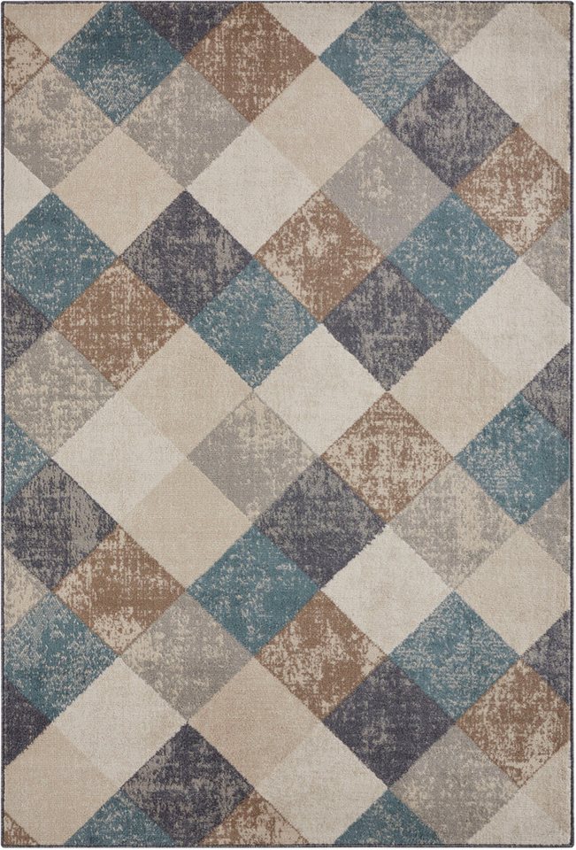 HANSE Home Teppich Bakke, rechteckig, Höhe: 8 mm, Kurzflor, Läufer, Rauten-Muster, Wohnzimmer, Schlafzimmer, Esszimmer – Bild 2 von 5